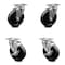 Service Caster 5 Inch Soft Rubber Wheel Swivel Top Plate Caster Set with 2 Brakes SCC SCC-20S514-SRS-2-TLB-2 - alternate 1